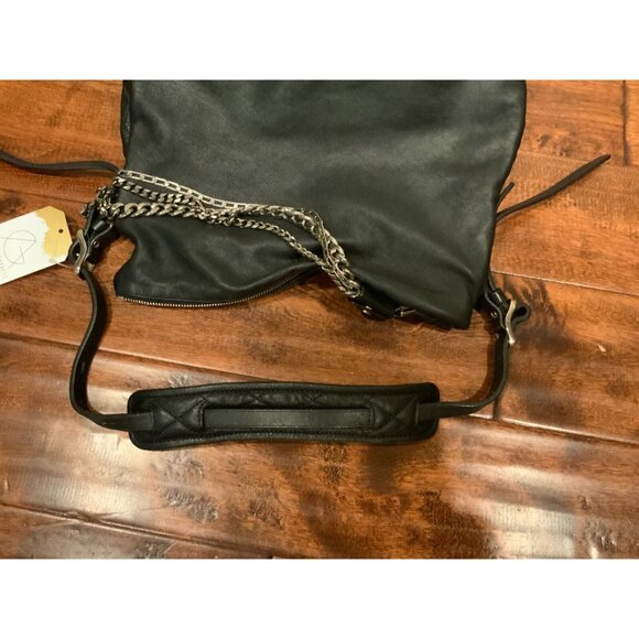 Jimmy Choo Black Quilted Leather Hobo Bag w/ Biker Chain $1475 - Picture 6 of 9